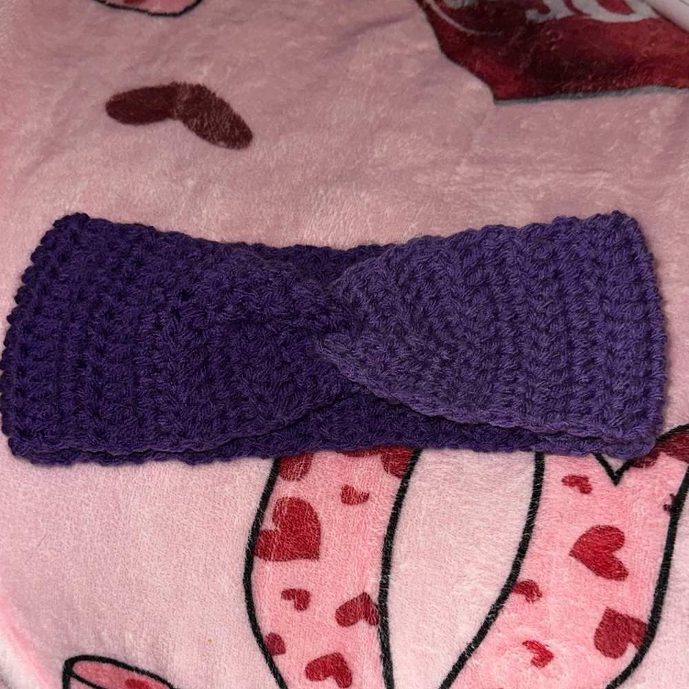 Purple Knotted Crochet Headband